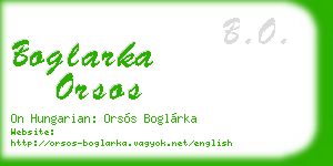 boglarka orsos business card